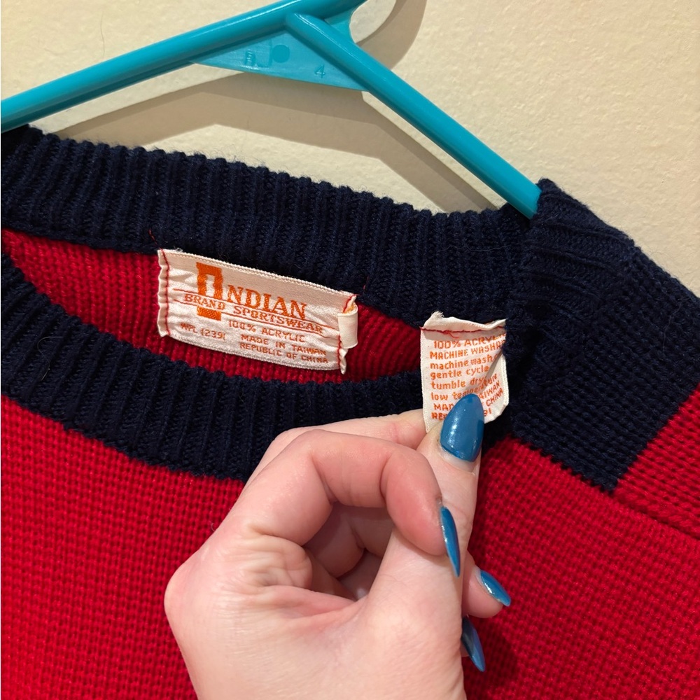 Red and Navy Striped Sweater - Picture 3 of 3